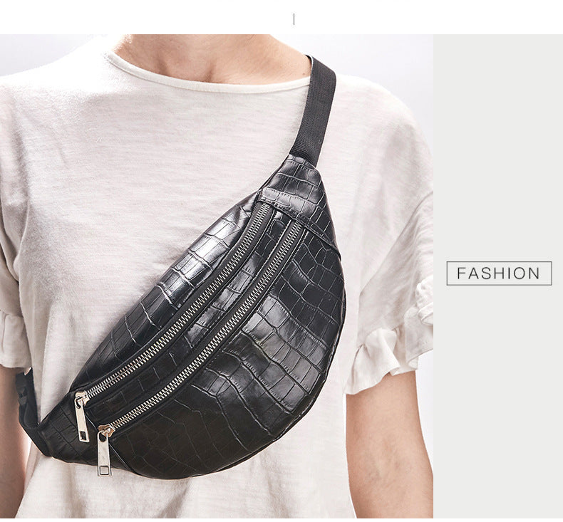 ouble zipper belt bag casual bag