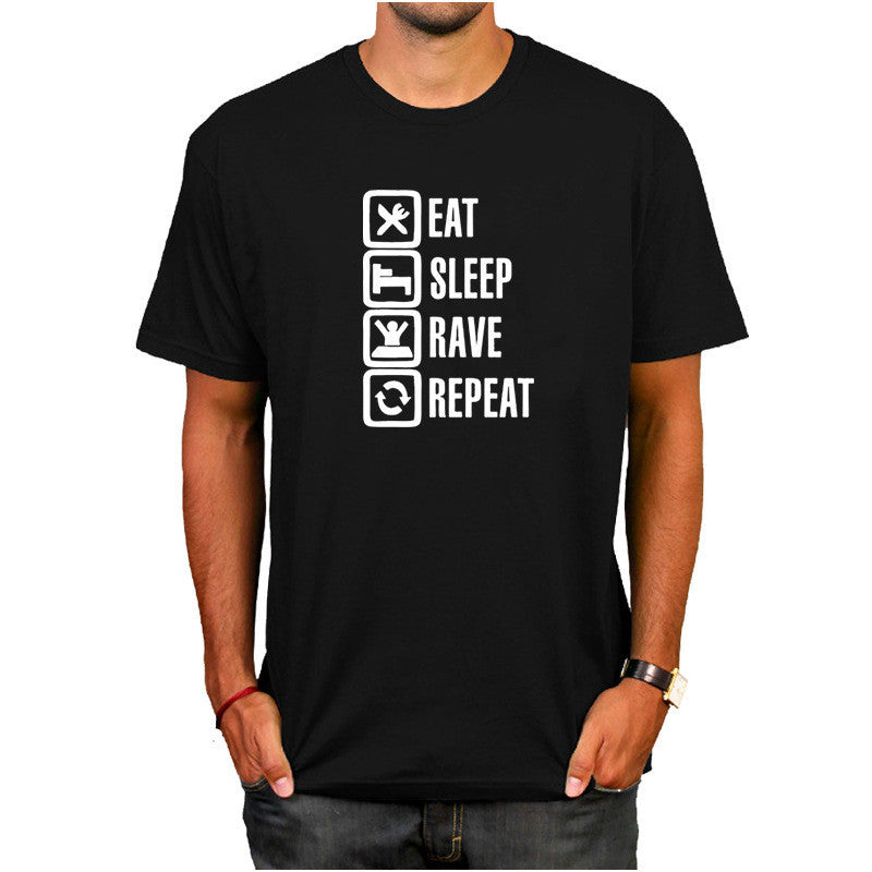 Amazon Eat Sleep Short Sleeve Round Neck T-shirt Base Shirt