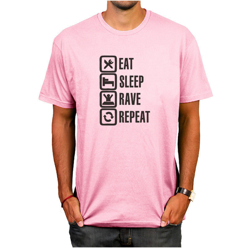 Amazon Eat Sleep Short Sleeve Round Neck T-shirt Base Shirt