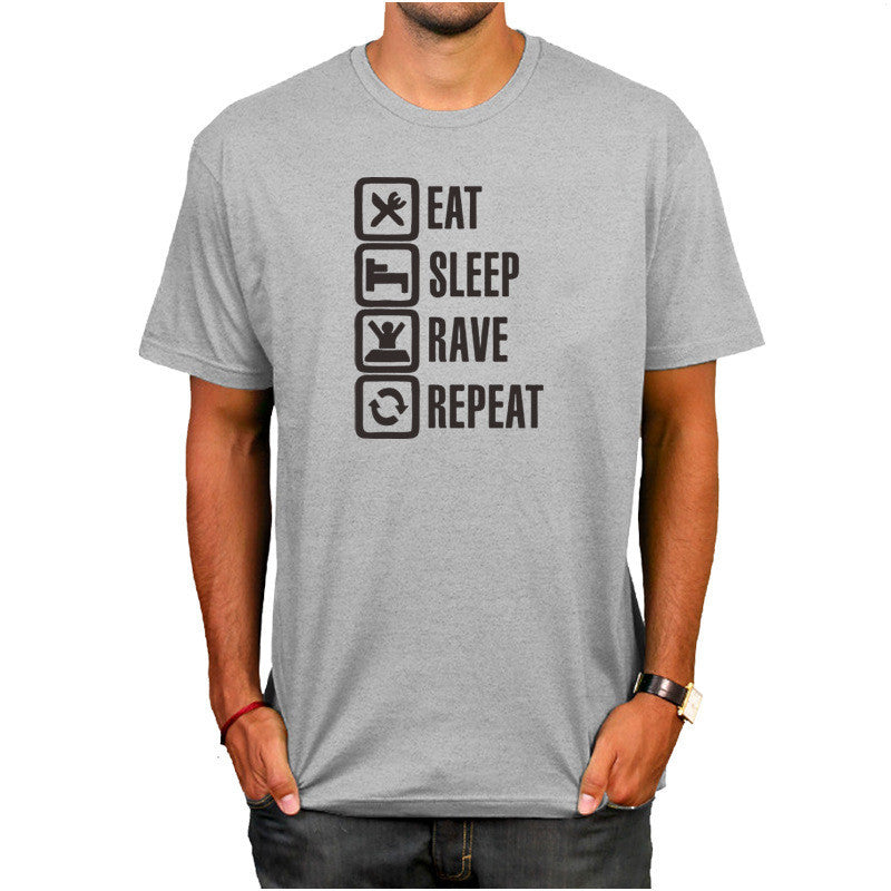 Amazon Eat Sleep Short Sleeve Round Neck T-shirt Base Shirt