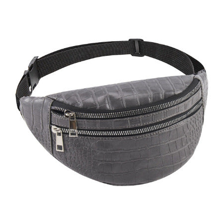 ouble zipper belt bag casual bag