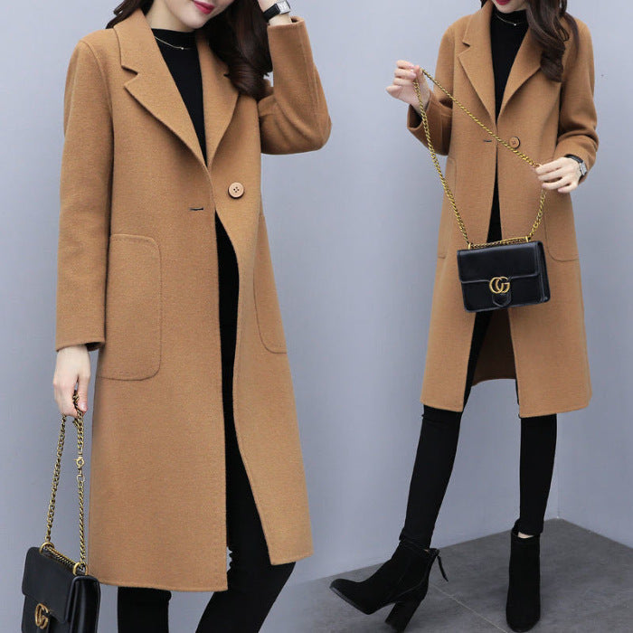 Mid-length Loose Wool Overcoat Women's Coat