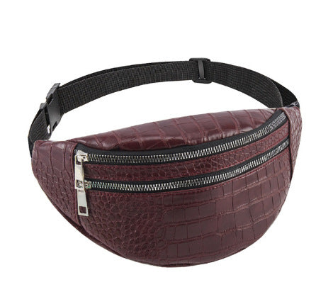 ouble zipper belt bag casual bag