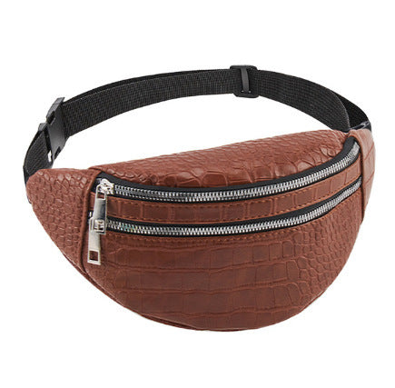 ouble zipper belt bag casual bag