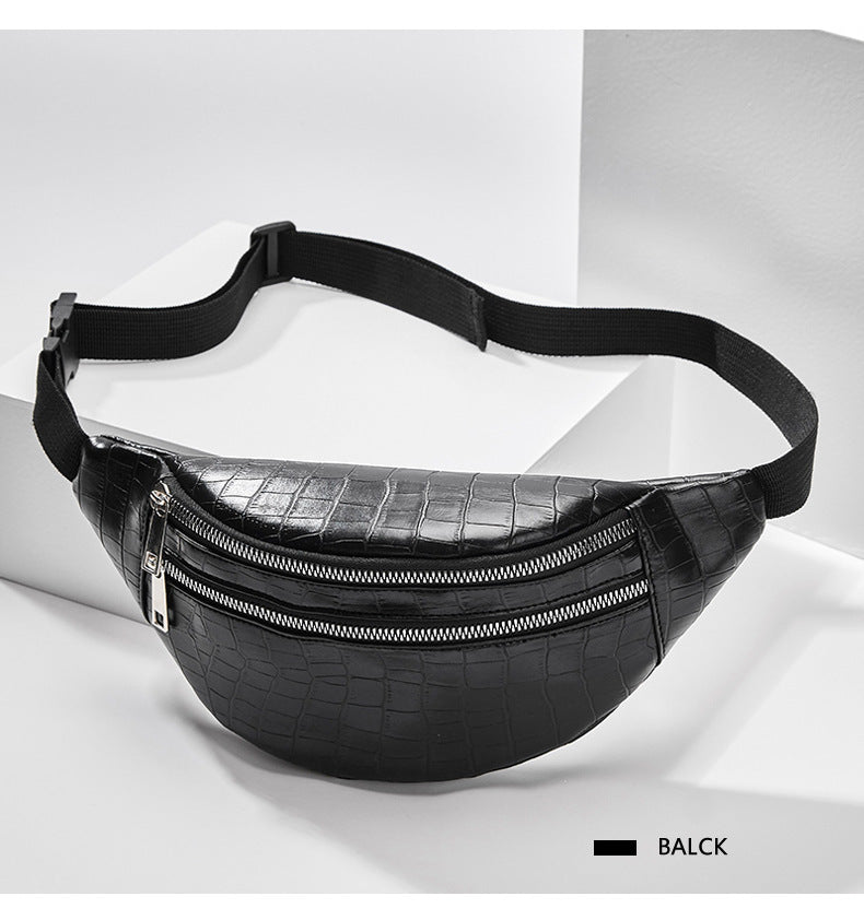 ouble zipper belt bag casual bag