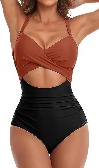 Women's Fashion Casual Cross One-piece Swimsuit