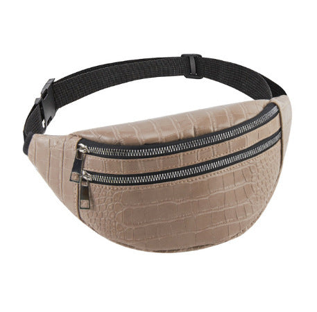 ouble zipper belt bag casual bag