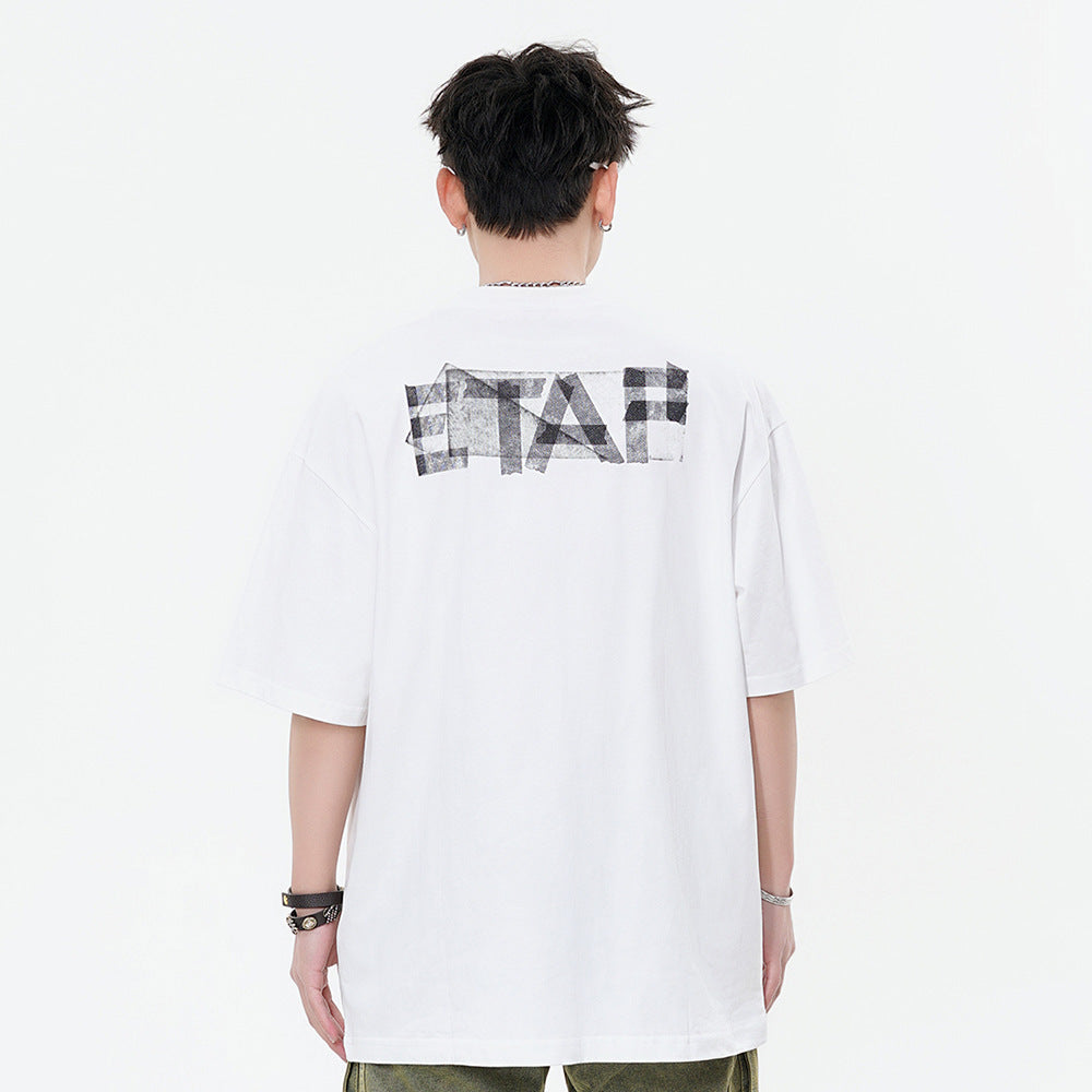 Letter Printed Loose Top For Men And Women