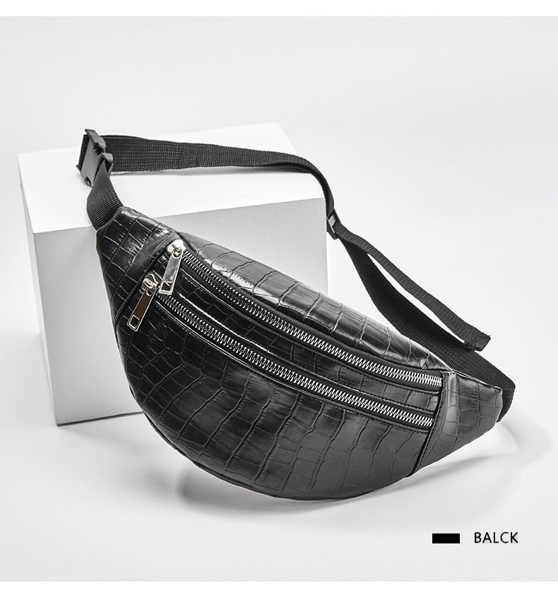 ouble zipper belt bag casual bag