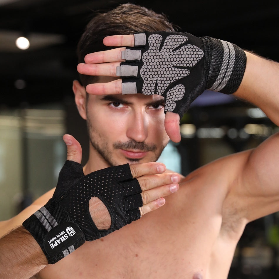 Fitness Gloves Weightlifting For Men And Women Half Finger Sports Anti-slip