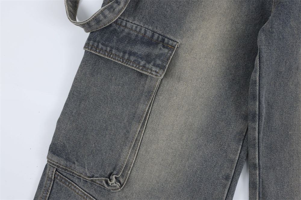 Workwear Multi-pocket Jeans For Men