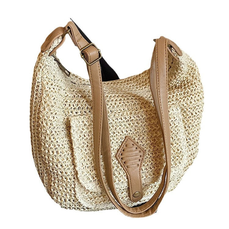 Large Capacity Straw Bag Women's All-match One-shoulder Crossbody