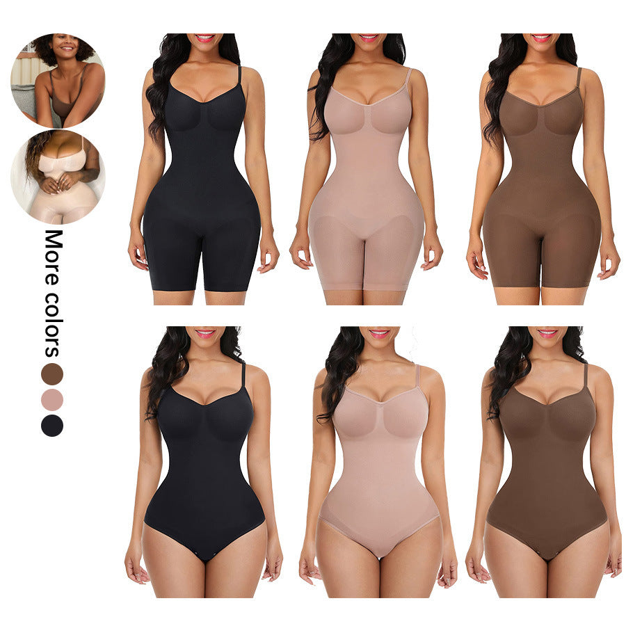 Plus Size Women's Skinny Hip Raise Belly Contracting And Waist Slimming Stretch Sling One Piece Underwear