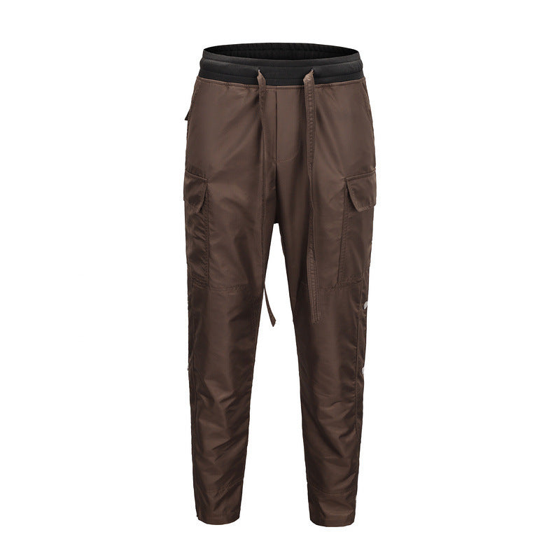 Side Velcro Buttoned Trousers Functional Wind Overalls Men